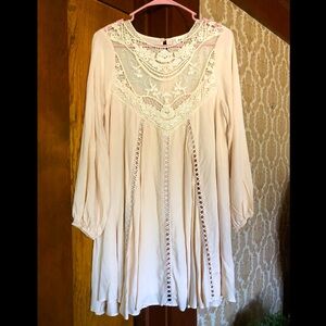 Victorian goth cream babydoll lace dress